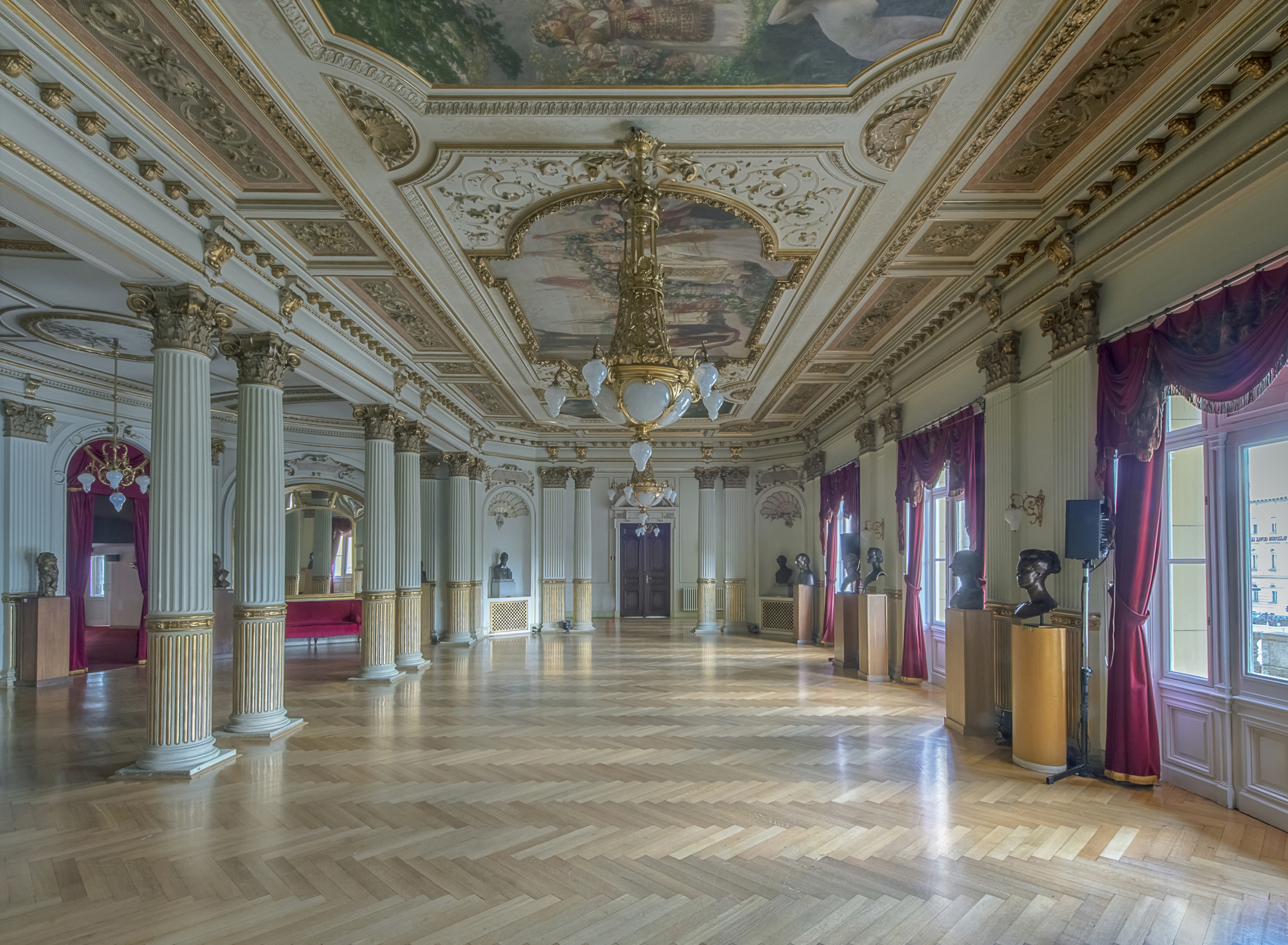 Ornate decor in Croatian National Theater, Zagreb, Zagreb, Croatia